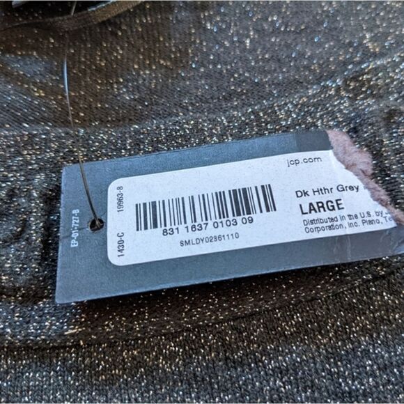 Worthington Crop sleeve metallic top sweater - Picture 6 of 10